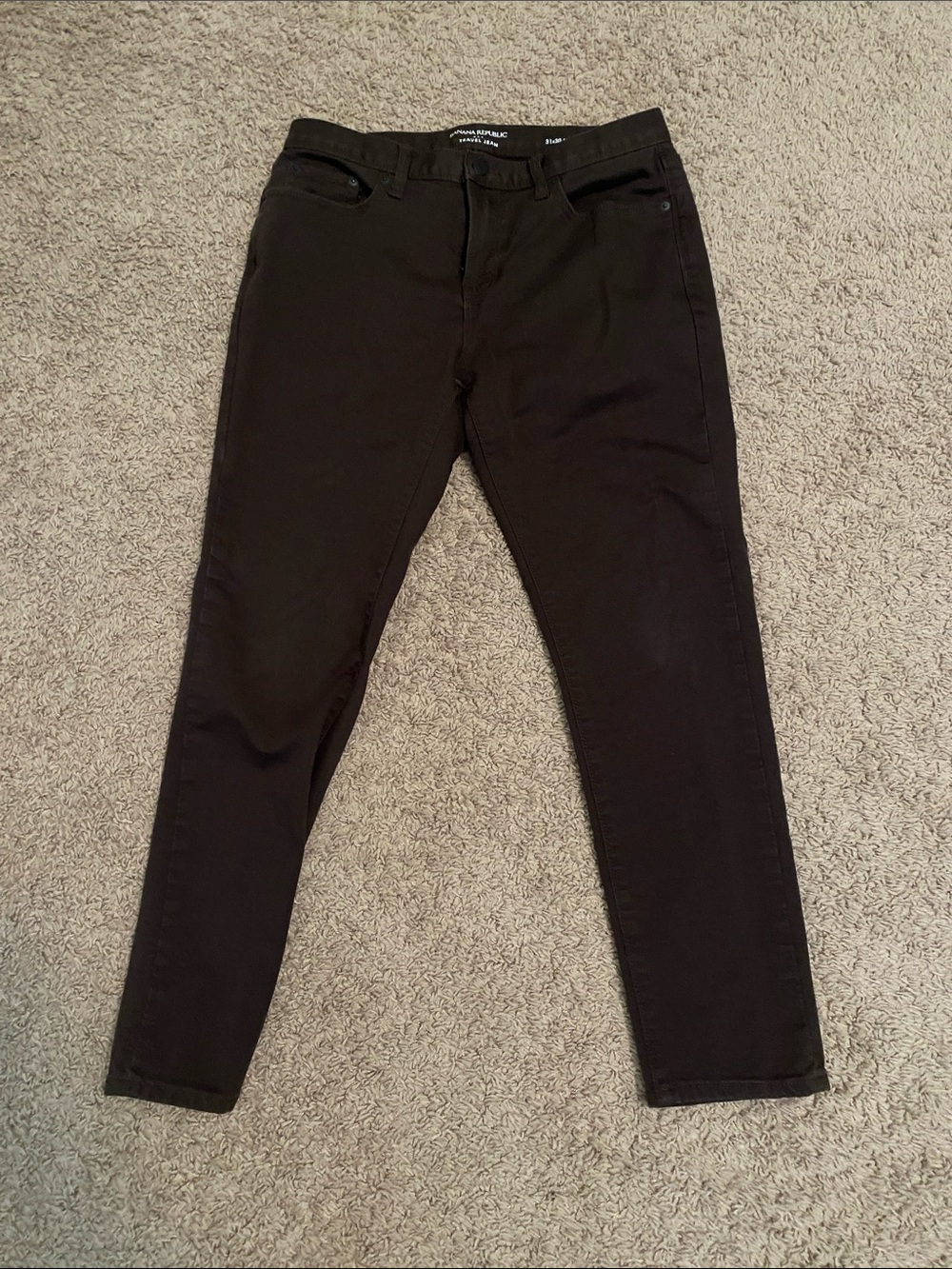 Men's chocolate brown travel Jeans athletic fit